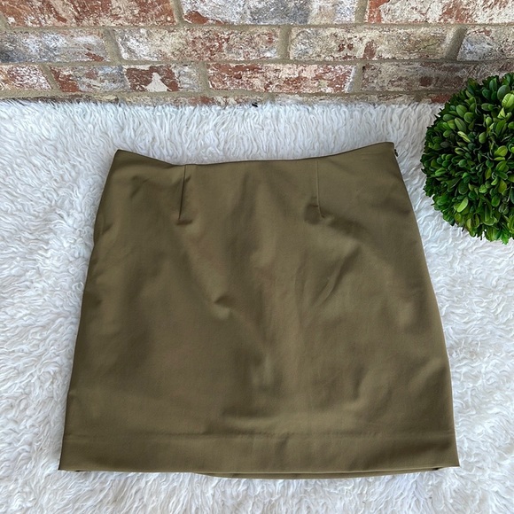 Rebecca Minkoff Olive Green Stevia Military Lace Up Skirt Size 10 - Picture 4 of 10